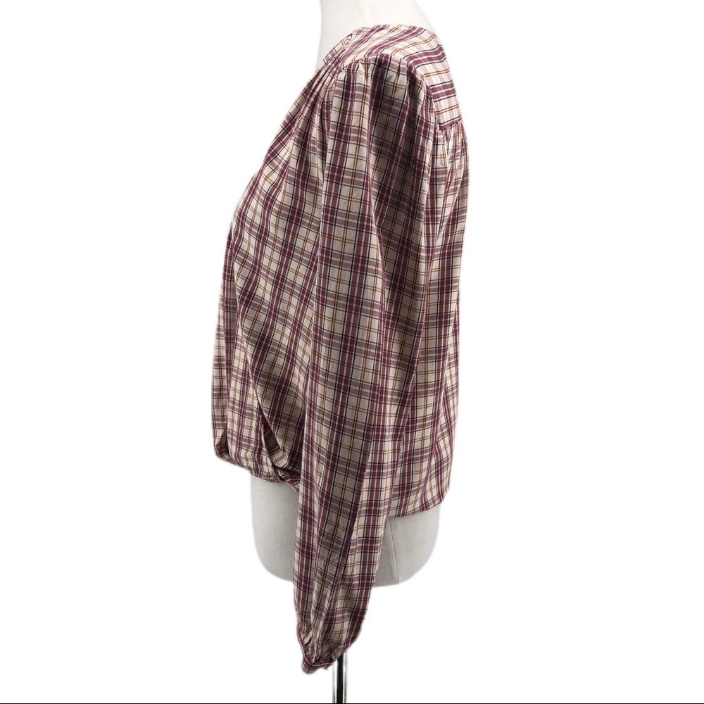 Treasure & Bond Red Checkered Long Sleeve Blouse - Picture 3 of 7